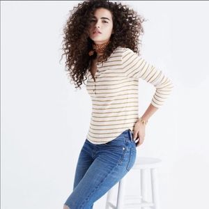 Madewell striped Henley long sleeve shirt